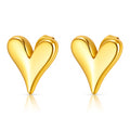 Gold Heart Stud Earrings